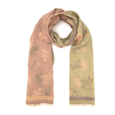 Elie Beaumont Dusty Pink & Olive Luxury Scarf