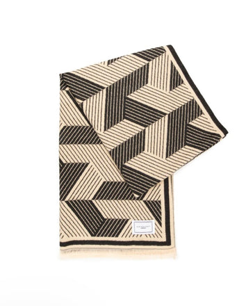 Elie Beaumont Black and Ivory Mosaic Scarf