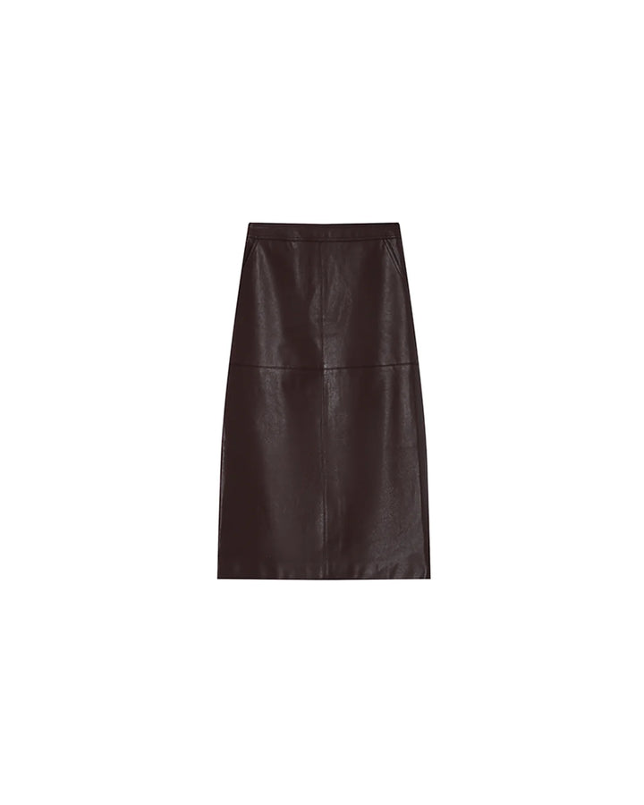 Grace & Mila Sirene Skirt- Faux Leather - Bordeaux