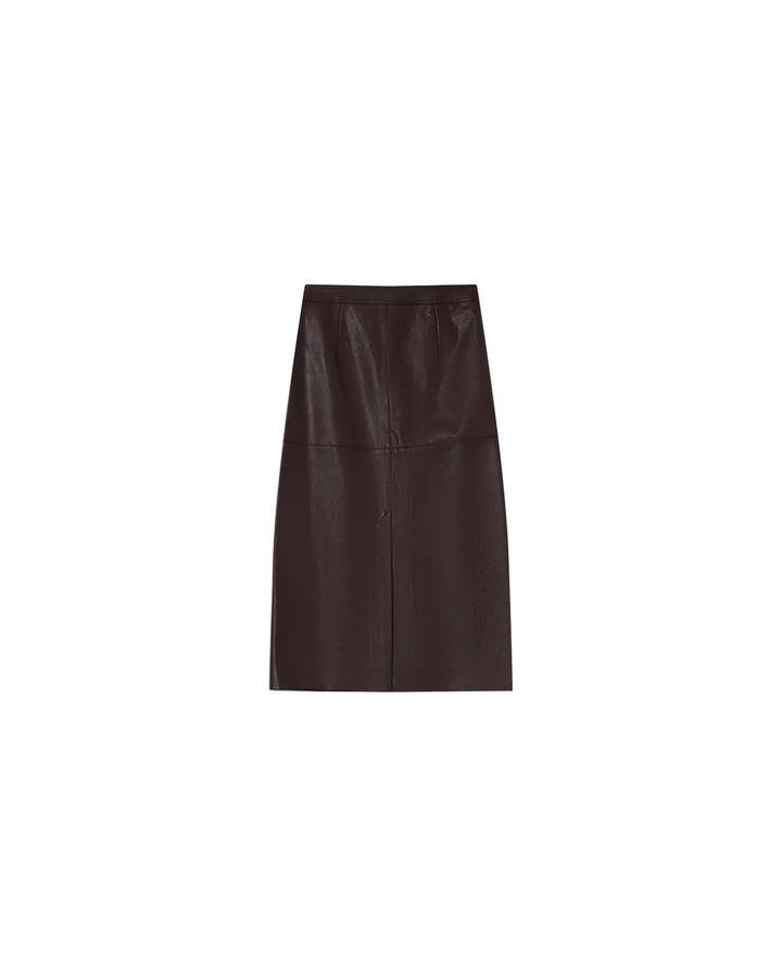Grace & Mila Sirene Skirt- Faux Leather - Bordeaux