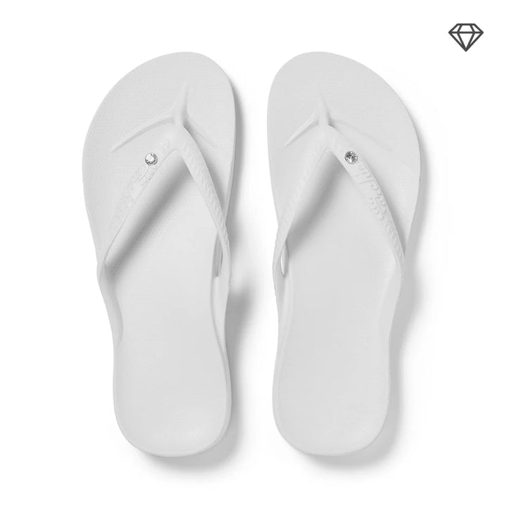 Archies Arch Support Flip Flops- Crystal White