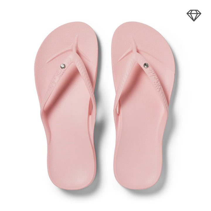 Archies Arch Support Flip Flops- Crystal Pink