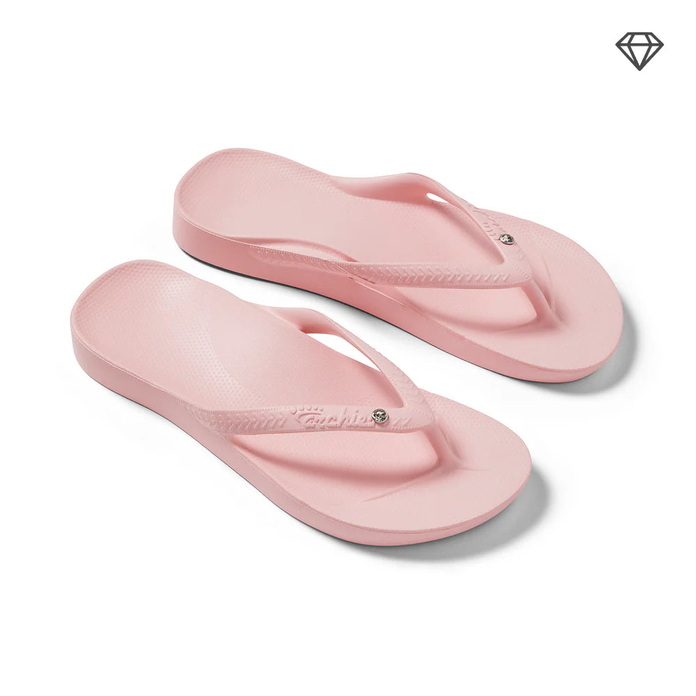 Archies Arch Support Flip Flops- Crystal Pink
