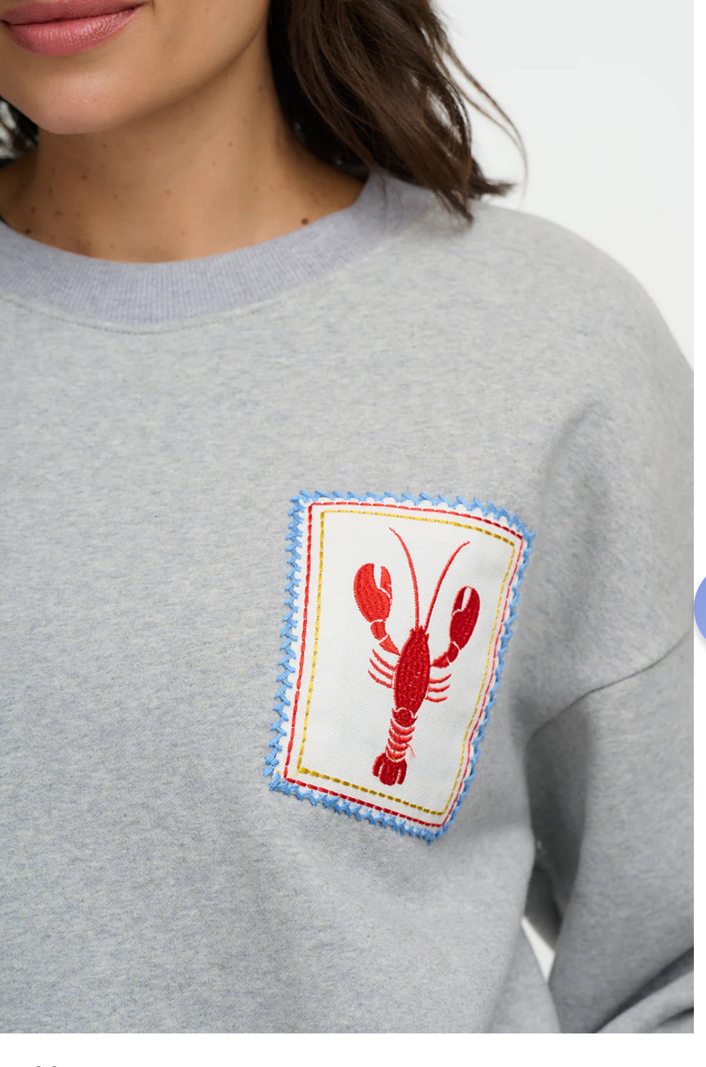 Sugarhill Brighton Eadie Relaxed Sweatshirt - Gret Marl- Lobster
