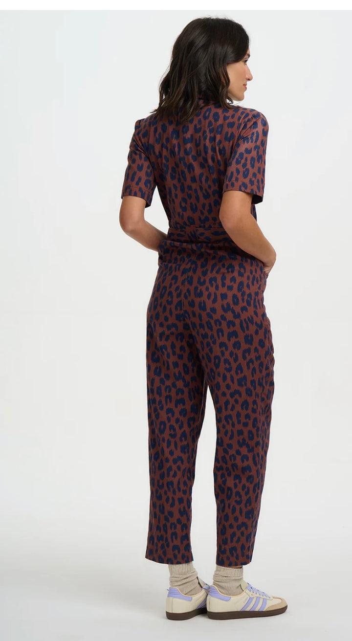 Sugarhill Brighton Meredith Boilersuit- Rust/Navy Leopard