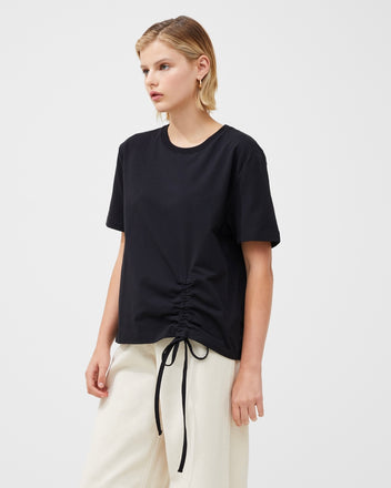French Connection Rallie Rouched T Shirt Blackout