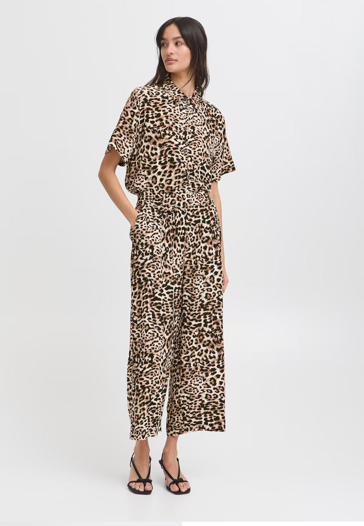 BYoung Mmjoella Crop Pants- Leopard Print