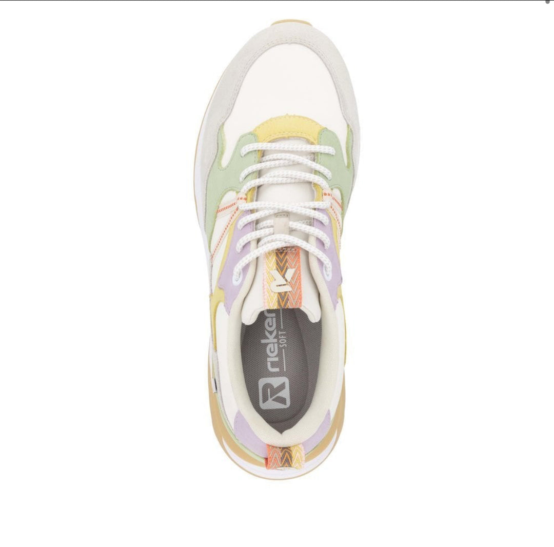 Rieker W2501-81 Ladies Lace up Trainer- Multi
