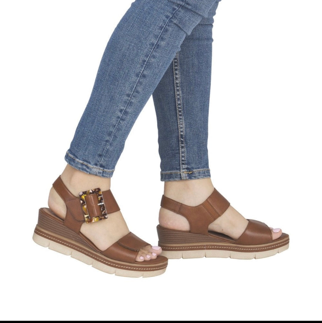 Remonte Women's Wedge Sandal - Brown | D2L53-24