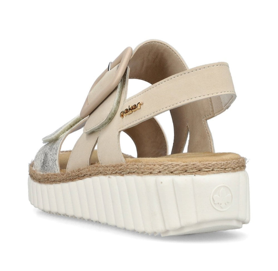 Rieker 69260-60 ladies Hook & Loop sandal- beige