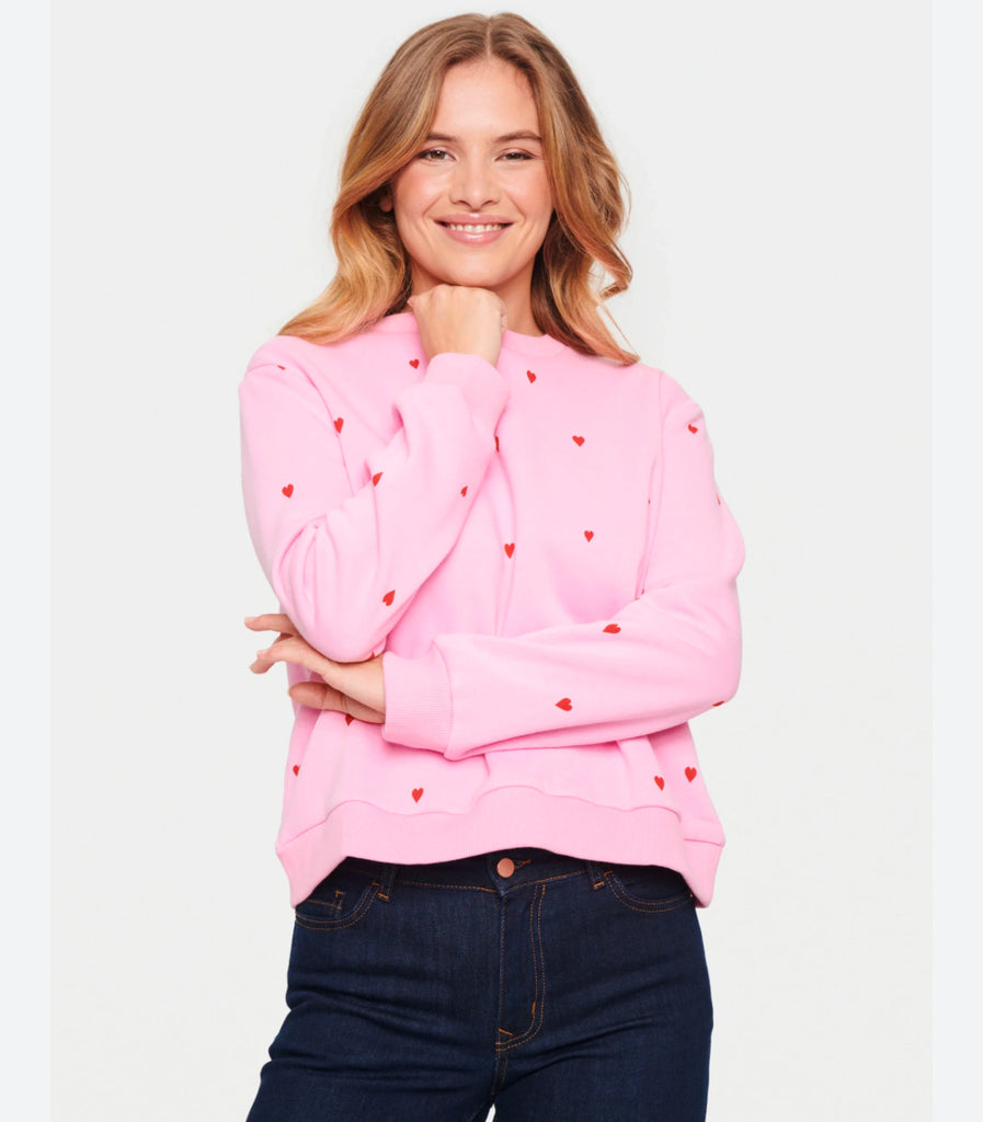 Saint Tropez Dagna Sweater- Bonbon Flame Hearts