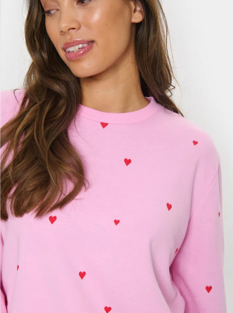 Saint Tropez Dagna Sweater- Bonbon Flame Hearts