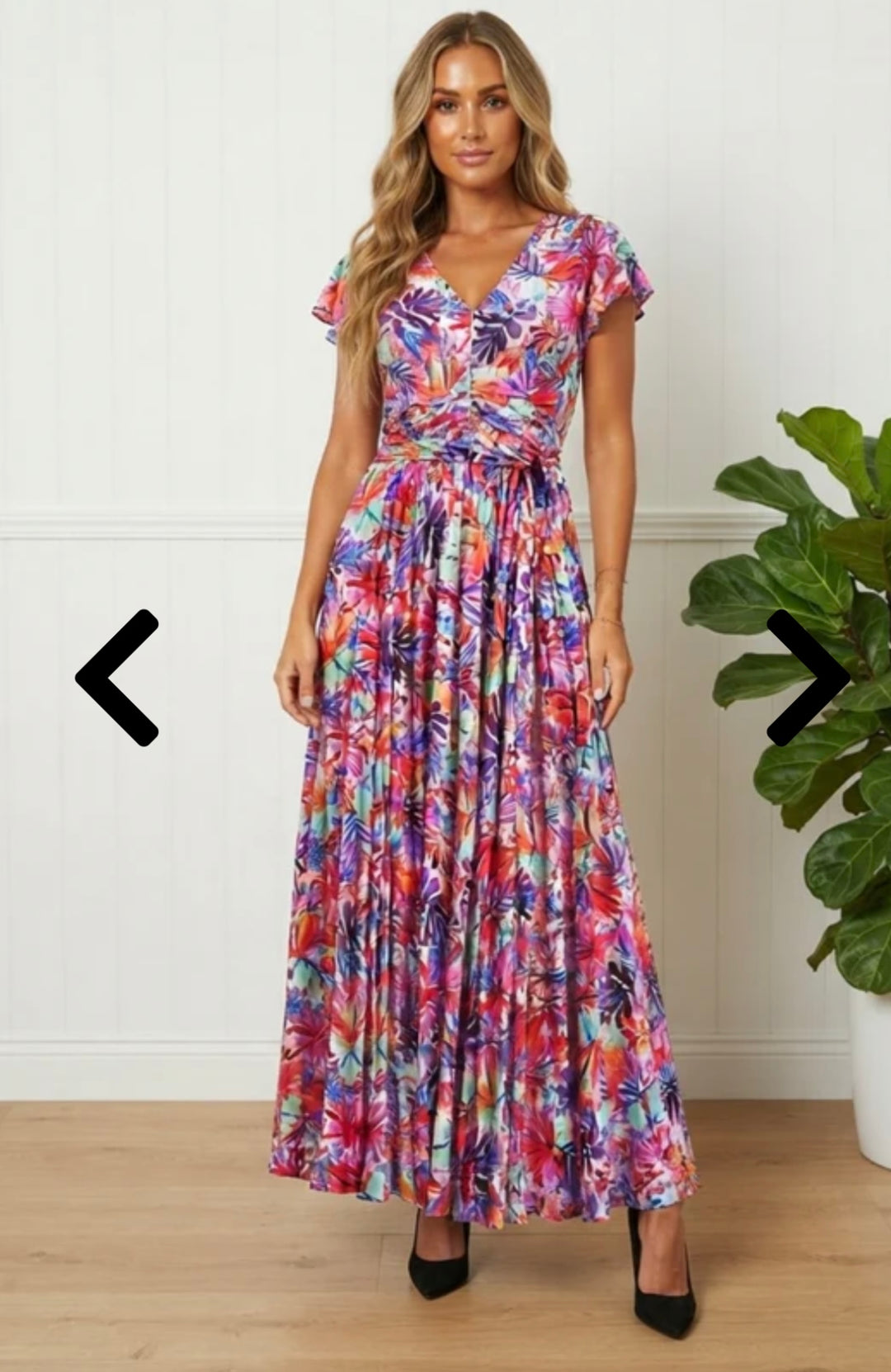 Stella London Tropical Bloom Maxi Dress – Pink Multi