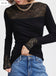 Ichi Kidetta Long Sleeved laced top-Black