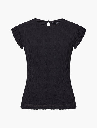 French Connection Textured Jersey Peplum Top