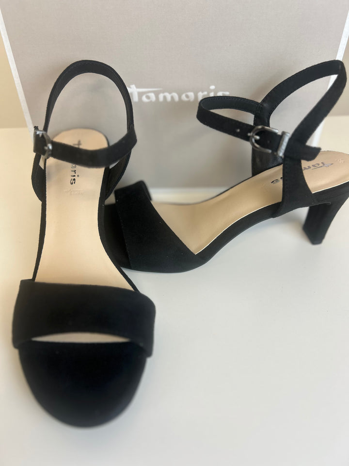 Tamaris Heeled Sandal- Black