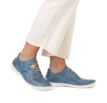 Rieker Lace -Up Comfort Shoes- 52528-14-Blue