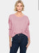 Saint Tropez Mila Round Neck Pullover- Pink Nectar