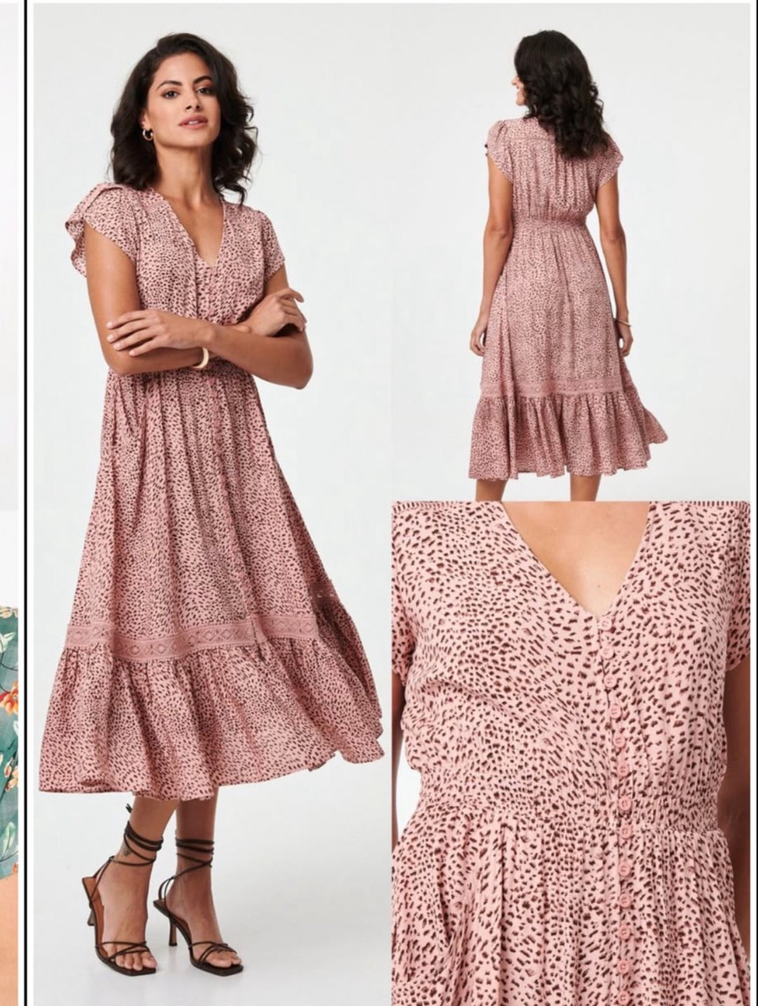 Stella Midi Dress- Nude pink