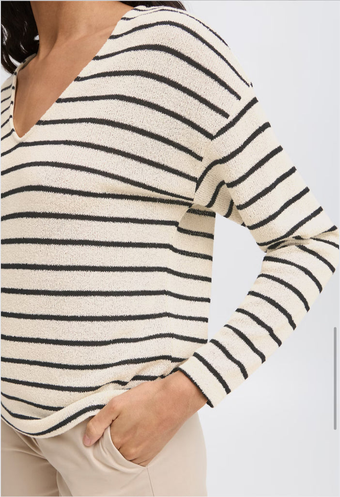 BYoung Sif Stripe Pullover- Birch Mix