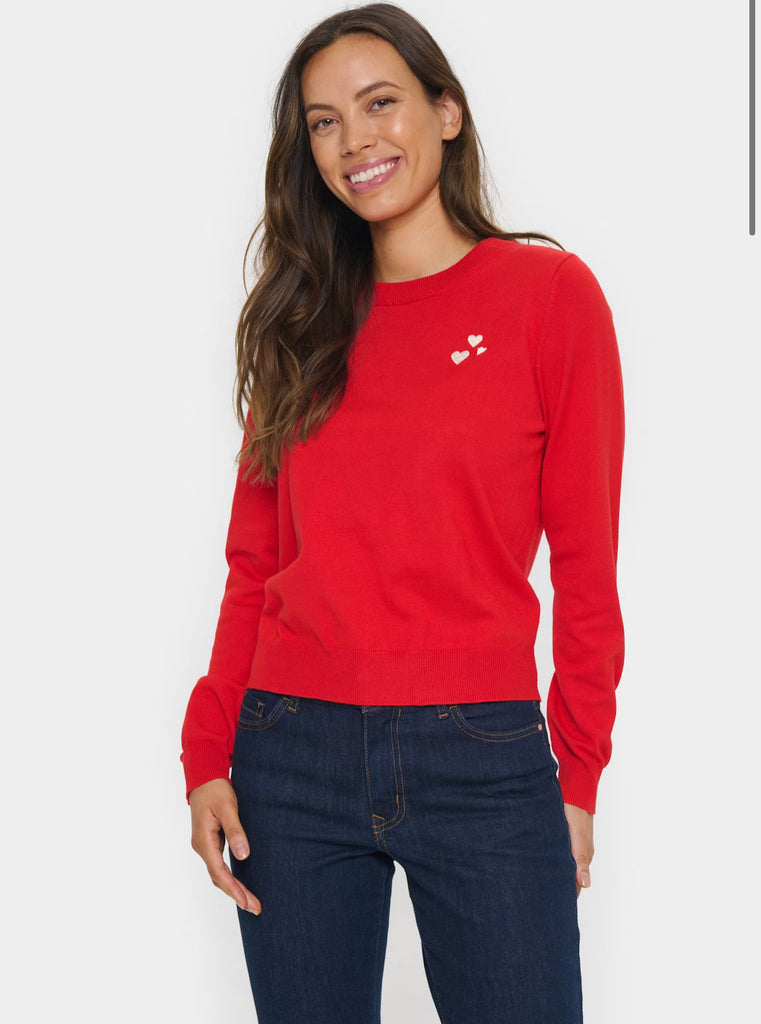 Saint Tropez Valentina Pullover- Flame Scarlet