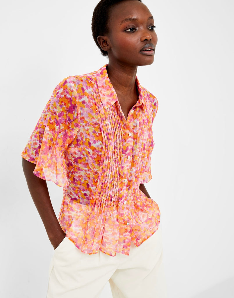French Connection Cassie Hallie Pintuck Shirt
