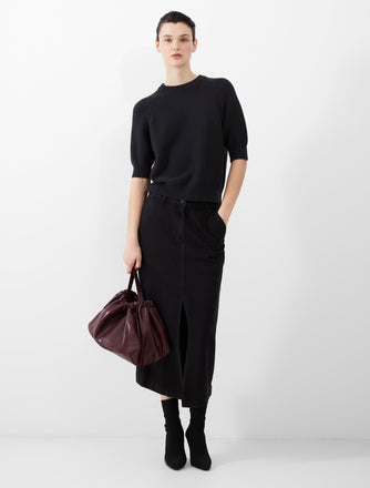 French Connection Denver Midaxi Skirt -Just Blackout