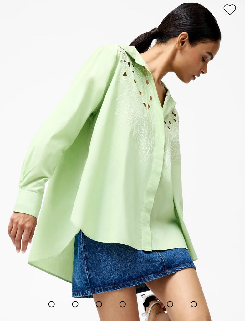 French Connection Cambria Embroidered long sleeve shirt