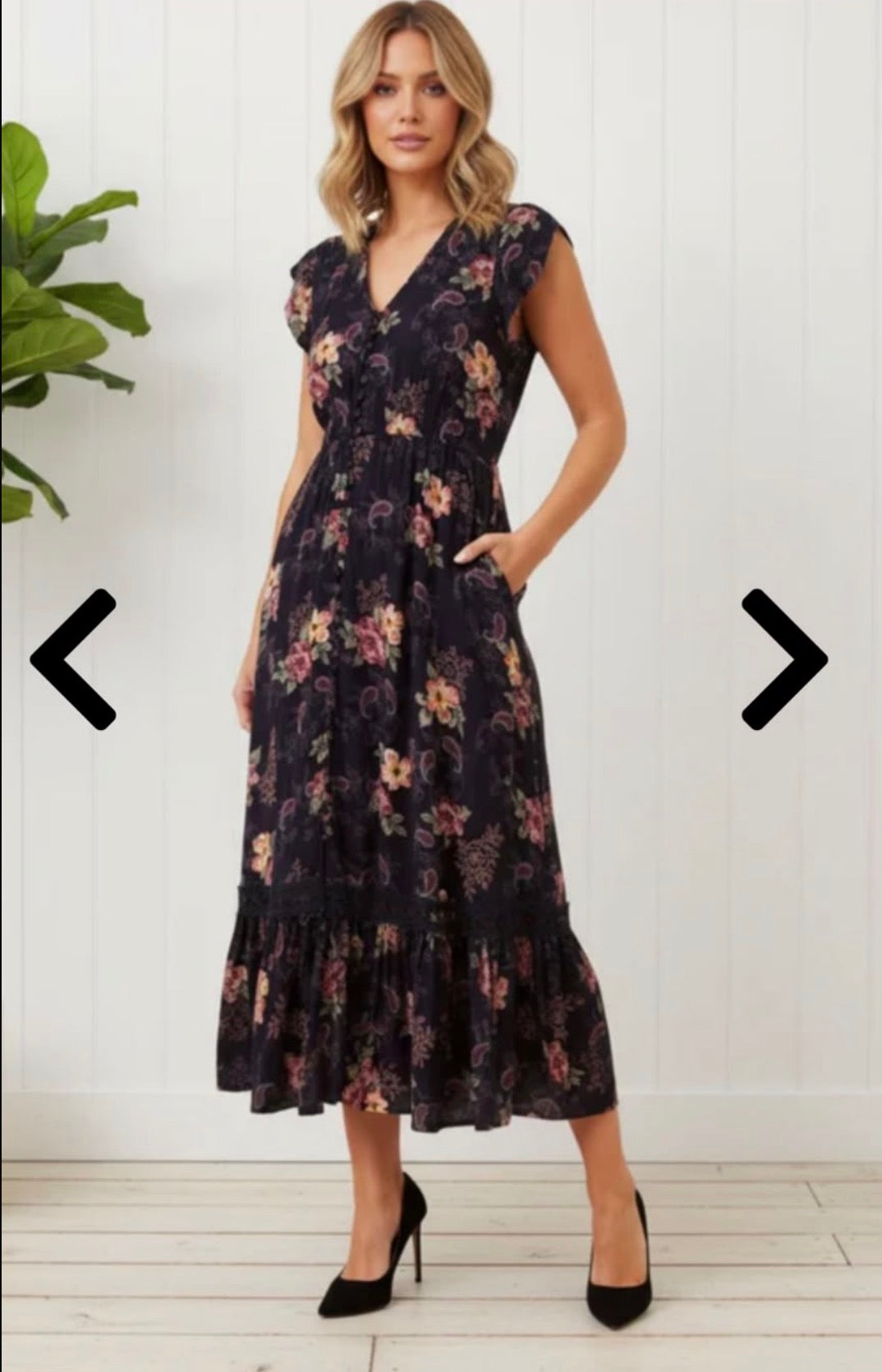 Stella Maxi Dress- Navy Floral