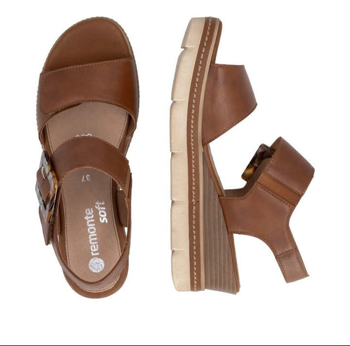 Remonte Women's Wedge Sandal - Brown | D2L53-24