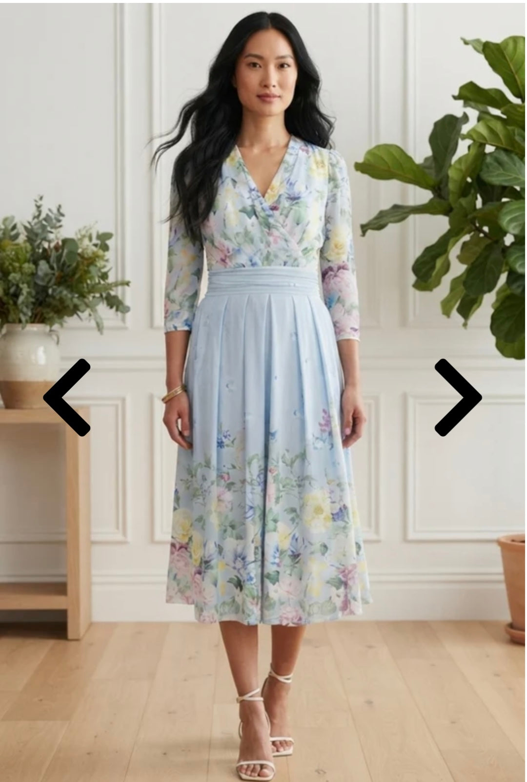 Stella London Blue Floral Wrap Midi Dress