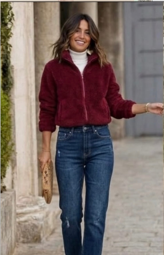 Stella fleece -Burgundy
