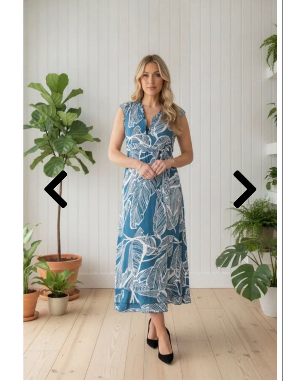 Stella Maxi dress- Blue Leaf