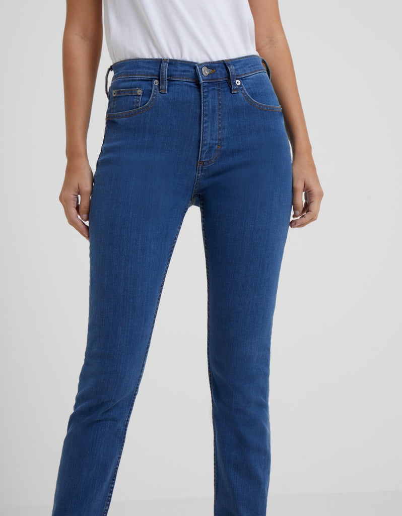 French Connection Soft Stretch Skinny High Rise Jeans -Mid Wash