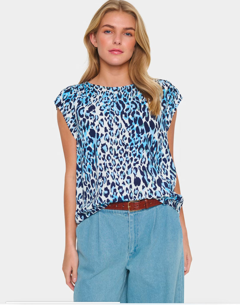 Saint Tropez BlancaSZ Blouse - Baby's Breath Blue Animal