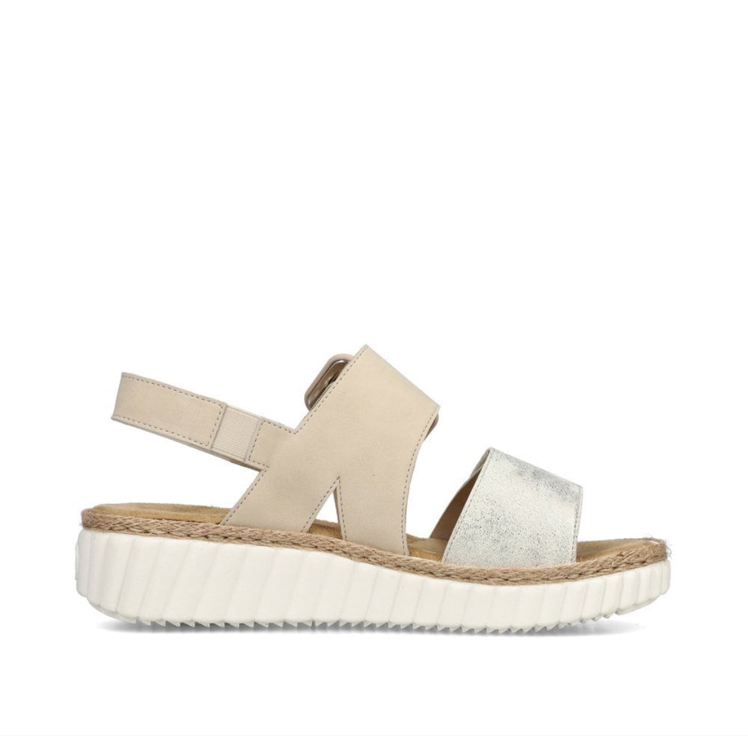 Rieker 69260-60 ladies Hook & Loop sandal- beige