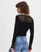 Ichi Kidetta Long Sleeved laced top-Black