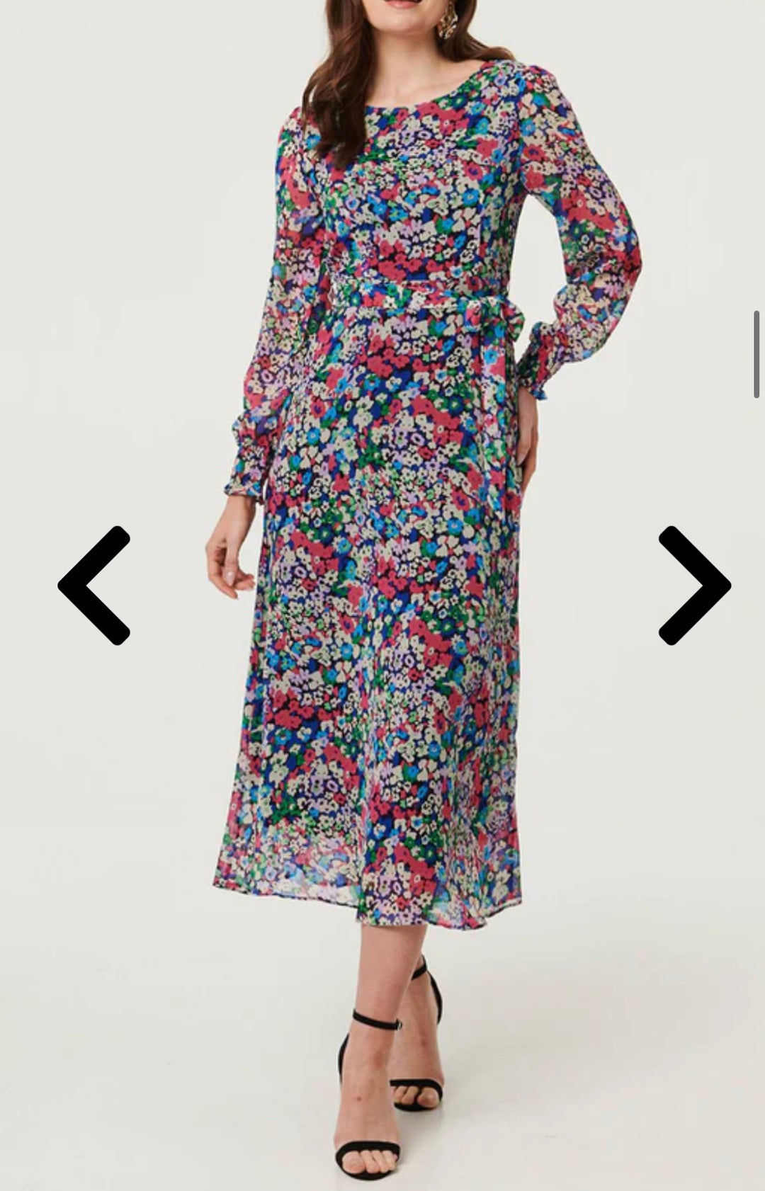 Stella London Multi Floral Tie Waist Maxi Dress
