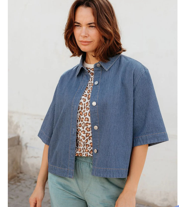 Sugarhill Brighton Amity Jacket- Blue Striped Denim