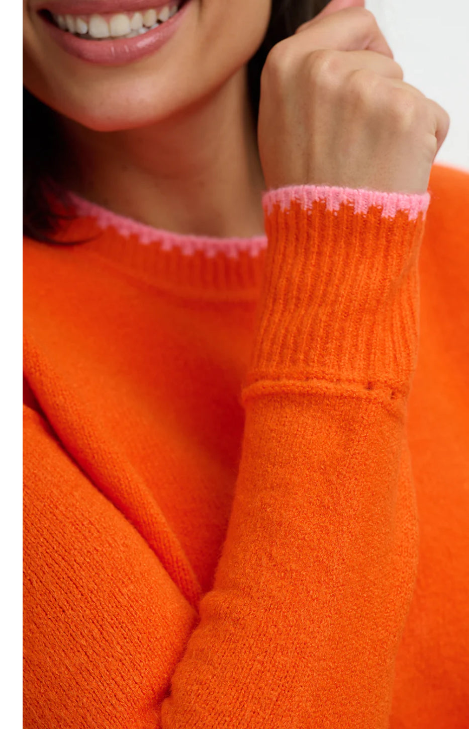 Sugarhill Brighton Helena Jumper - Orange, Pink Tipping