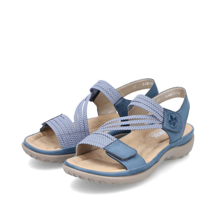 Rieker Strappy Walking Sandals - Blue
