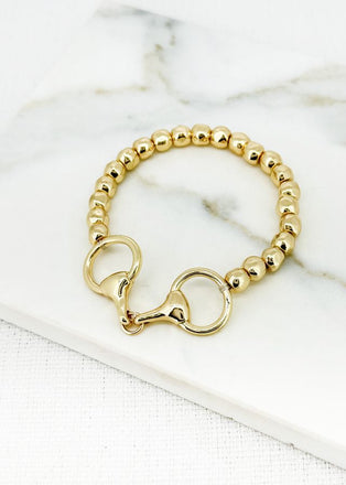 Envy Gold Beaded Bracelet with Signature Clasp