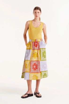 Compania Fantastica	Pastel Print Midi Skirt