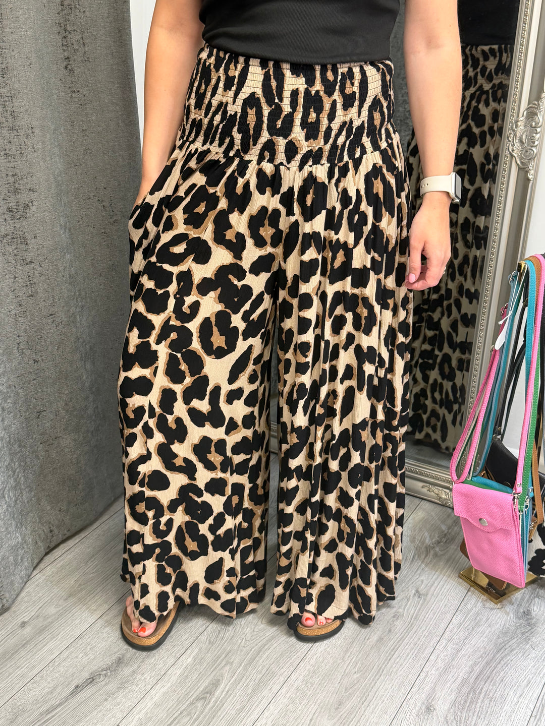 Stella Leopard Print Palazzo Trousers
