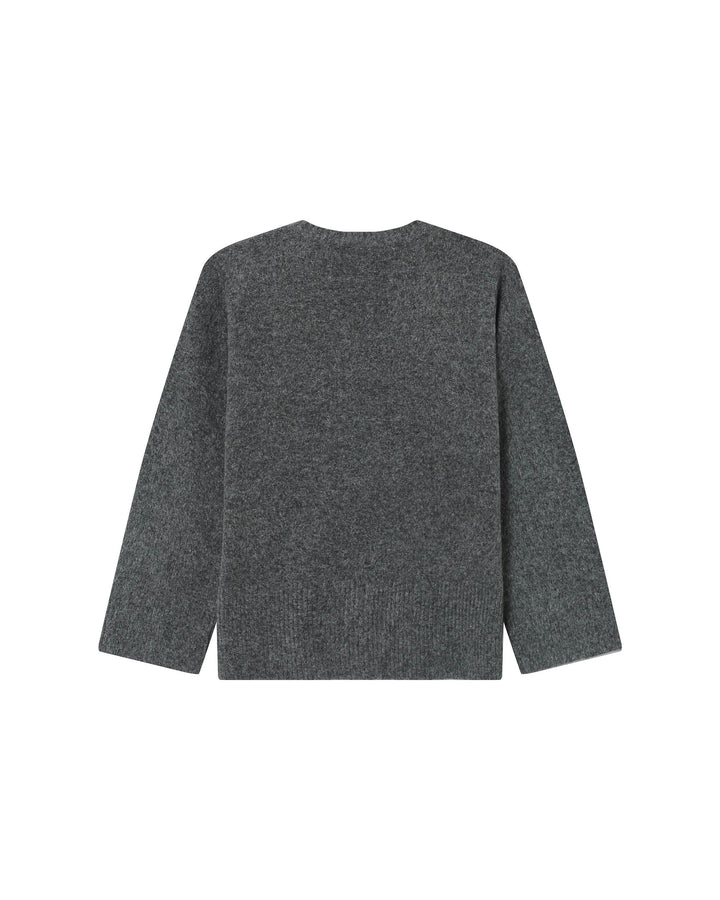 Grace & Mila Bonjour Grey Embroidered Sweater