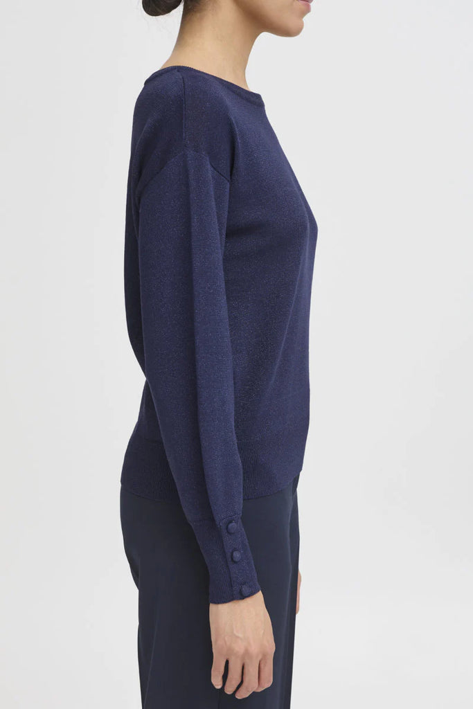 B.Young Mobbe Boatneck Jumper- Evening Blue