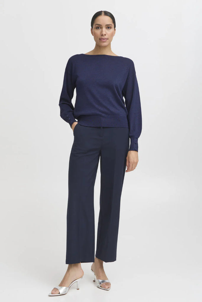 B.Young Mobbe Boatneck Jumper- Evening Blue