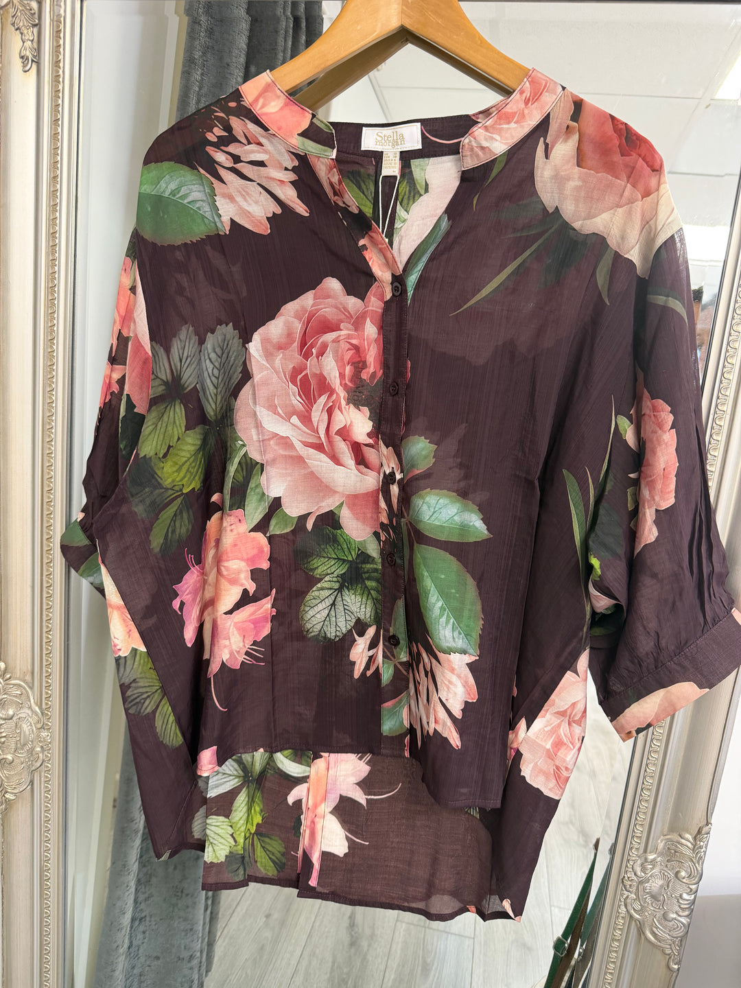 Stella Burgundy Floral Blouse