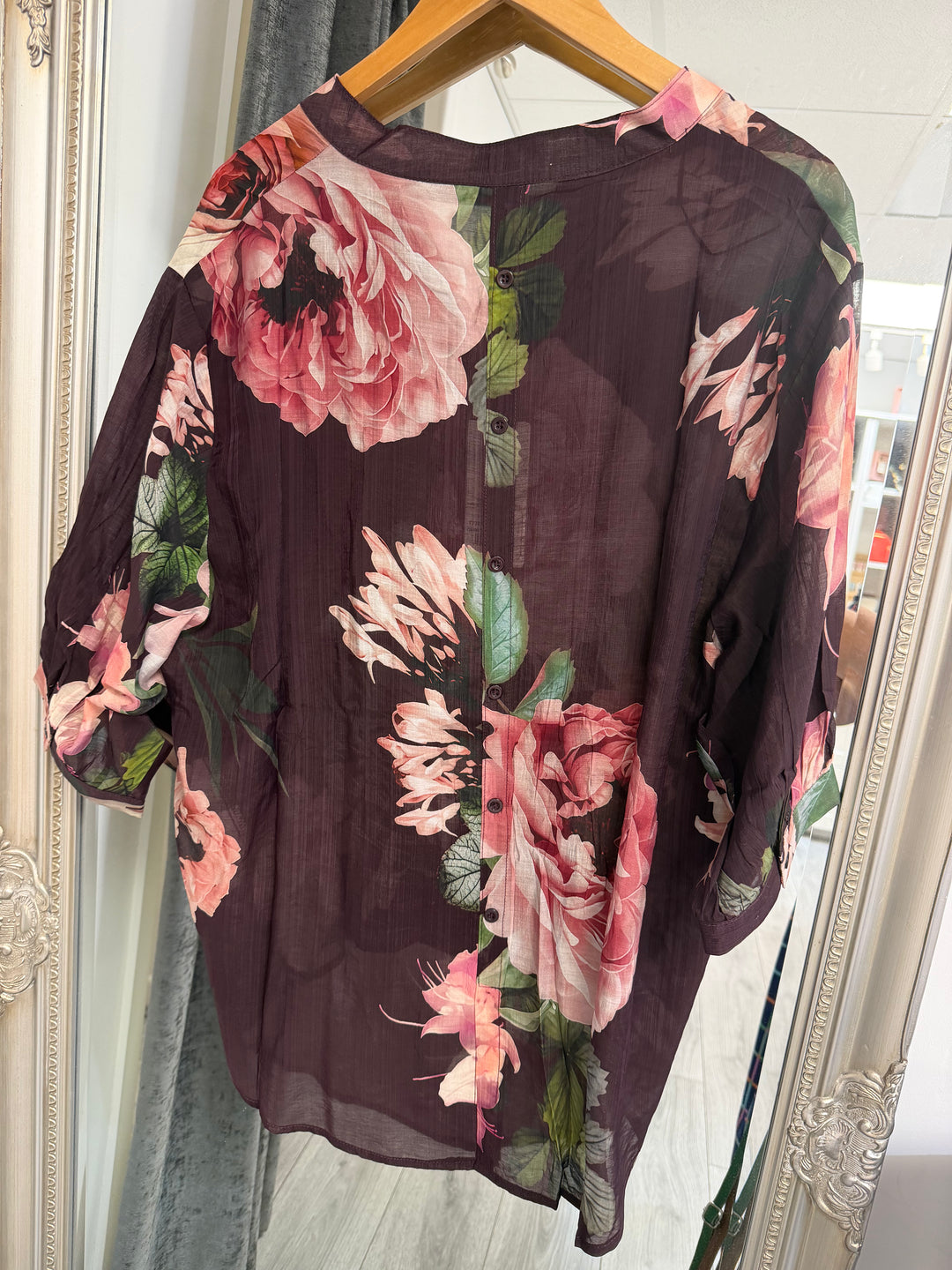 Stella Burgundy Floral Blouse