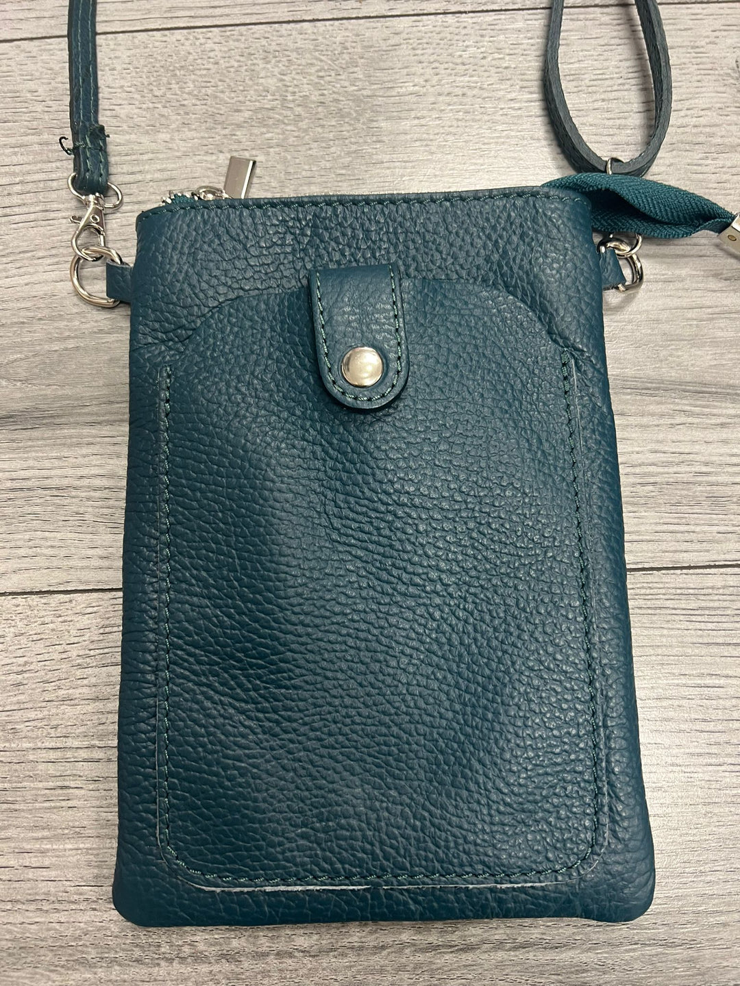 Italian large zip top phone bag